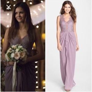 Purple Lace Bridesmaid Gown